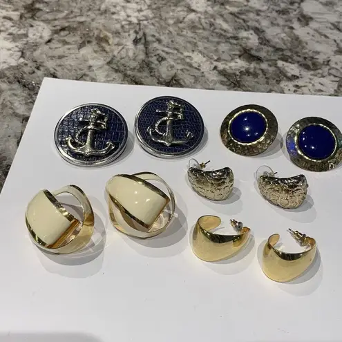 Lot Of 5 Costume Earrings Vintage