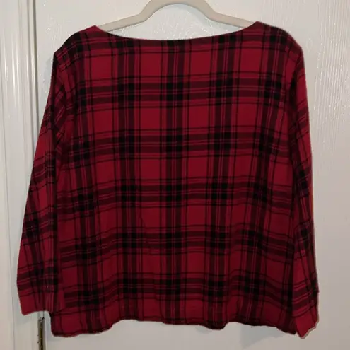 Madewell  Herald Boxy T-Shirt Cropped Blouse in Curtis Plaid. Size L