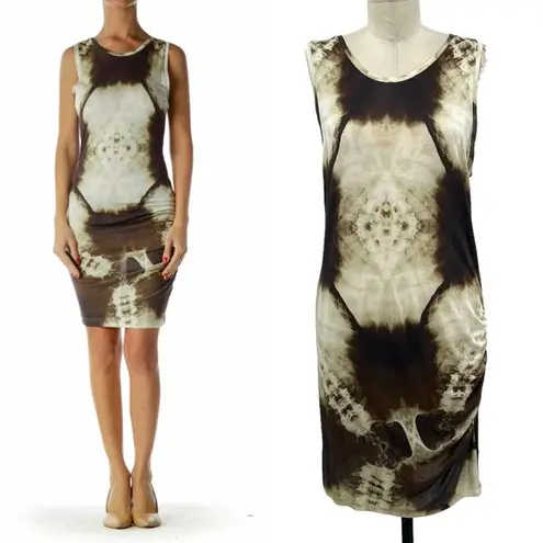 Haute Hippie  Brown X-Ray Tie-Dye Print Tank Dress Size Large