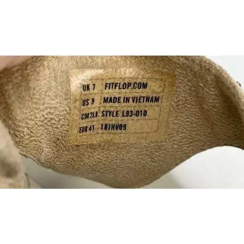 FitFlop Strobe Thong Flip Flop Sandals 9 Gold Silver Crystal Embellished