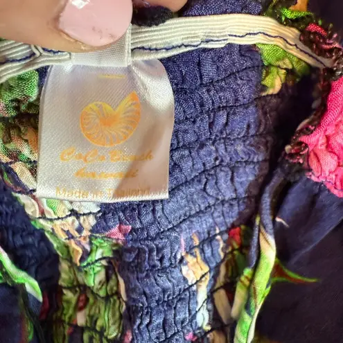 COCO BEACH HAWAII Floral Halter Dress S/M Blue