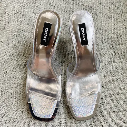 DKNY NEW peep toe vinyl heels