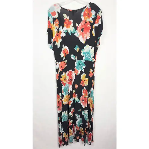 Planet Gold Plus Size 1X Wrap Dress Hi Lo Floral Short Sleeve Stretch 808