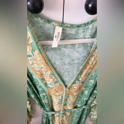 SPELL Madame Peacock Gown in Emerald Green Size XXS