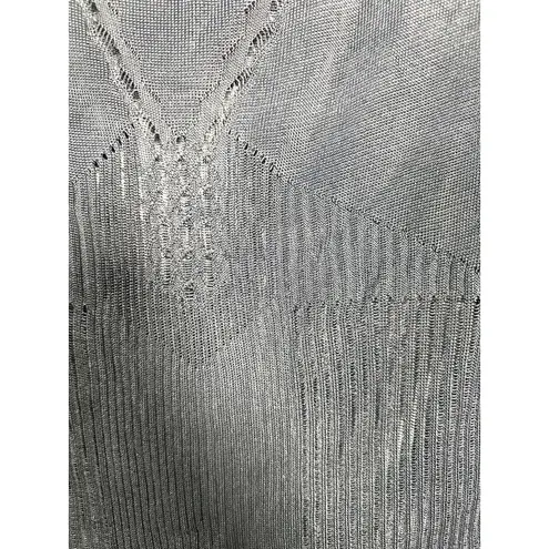 John Galliano Black Crochet Elevated Quiet Luxury 3/4 Sleeve Blouse Size Small