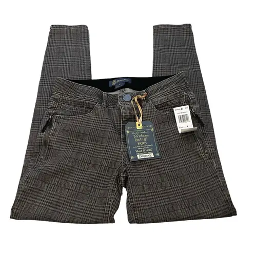 Democracy NWT, “Ab”Solution Side Zip Booty Lift Jegging, Gray Plaid, Sz 6