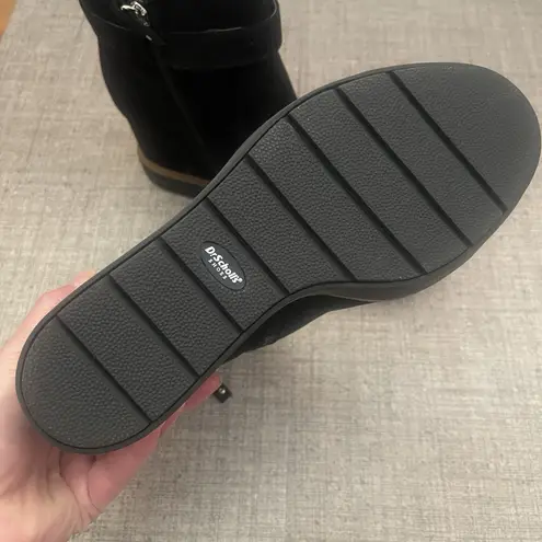 DR. SCHOLL’S Jacinda Ankle Booties Size 9 Black NEW Casual Comfort Fall Wedge
