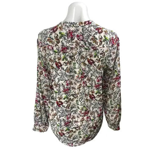 L'Agence Multicolor 100% Silk Floral Long Sleeve Button Down Shirt Blouse Top S - Image 2