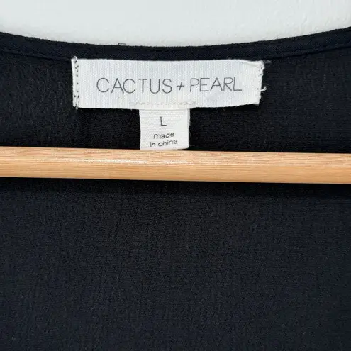 Cactus & Pearl Prairie Granny Black White Crochet Gauze Midi Dress Sz L Cottage Size L