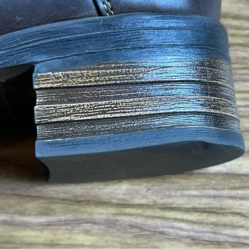 Taos Factor Quilted Leather Combat Boots Chocolate Brown