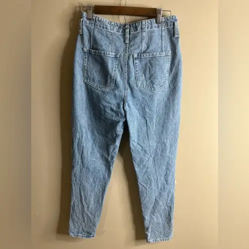 Vervet  blue pleated front distressed jeans size 27