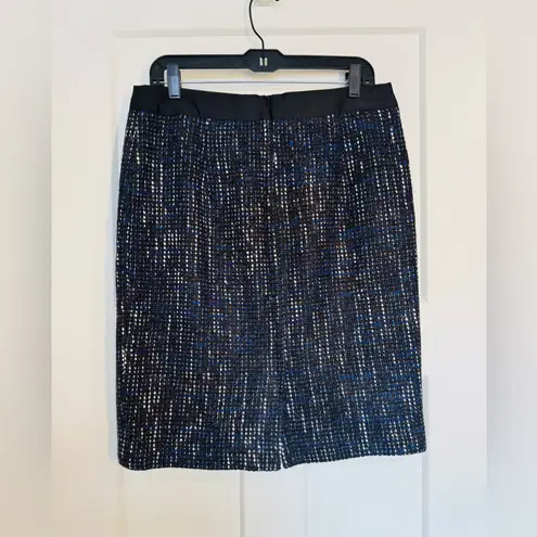 Boden USA Boden Wool Blend Tweed Pencil Skirt Black/Blue Size 10