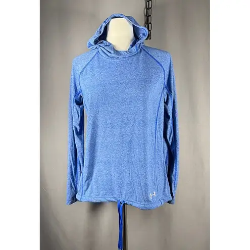 Under Armour Womens‎  HeatGear Hoodie Heather Blue Long Sleeve Top Size M Preppy