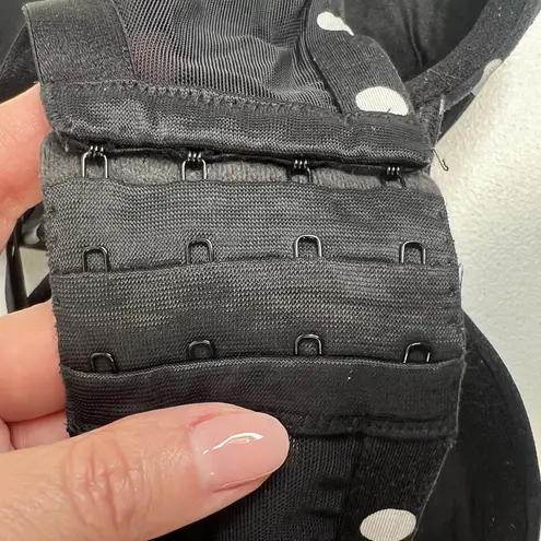 Cacique 44DD Bra Underwire Lightly Lined Black White Polka Dot Full Coverage - Image 7