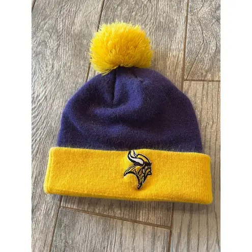 Minnesota Vikings NFL New Era Stocking Cap Hat Football Pom Pom Beanie SKOL Purple