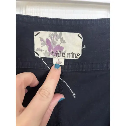 Title Nine Black Ripstop Snap Skirt Size 6 Pickleball Tennis Golf Athletic Skirt