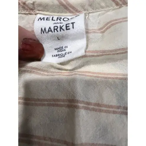 Melrose and Market Women's Striped Blouse Size L Multicolor Casual