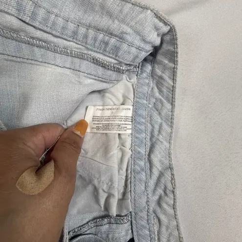 Grane Slim Denim Jean Shorts Light Wash Raw Hem Distressed Size 9 Juniors # Gray