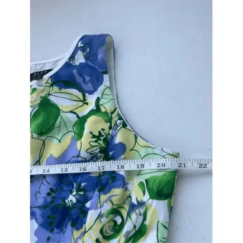 Alex Marie D1 Floral Print Fit & Flare Dress Sleeveless White Belt Size 10
