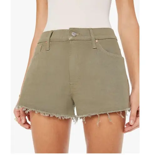 #40 NWT MOTHER Denim The Dodger Short Short Fray in Mermaid Green Size 31