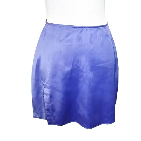 Danielle Guizio Satin Mini Skirt In Lilac Prime Side Slit Women’s Size L Flawed