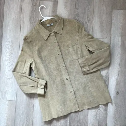 Marsh Landing Leather Jacket Beige (large) y2k vintage suede minimalist casual