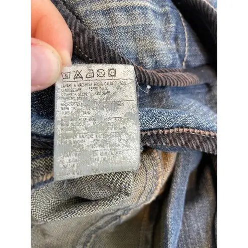 United Colors Of Benetton Y2K Denim Jacket Small Elbow Patches Steampunk Grunge Whimsigoth Rockabilly