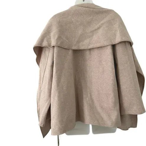 OGL Women's CashSoft Oversized Scarf Jacket Coat Heather Oatmeal S Small New Tan