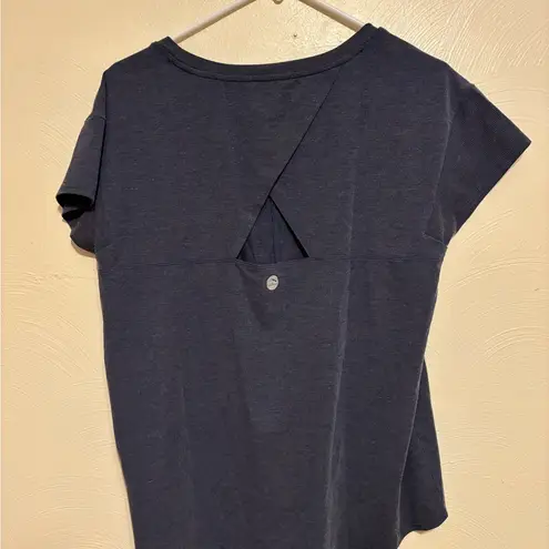 L.L. Bean Blue Cap Sleeve Boxy Tee Size M