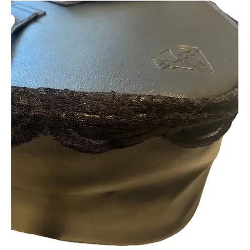 AZA Gothic Heart Bat Wing Backpack Black Lace Trim Faux Leather Mini Bag Purse