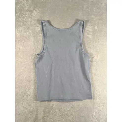 Faherty Sunwashed Ribbed Tank Top Organic Cotton Zen Blue Large Sustainable