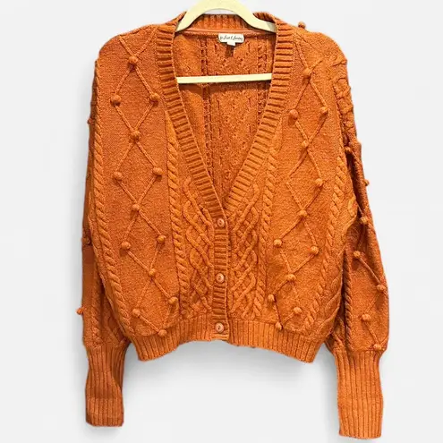 For Love & Lemons Florentina Button Down Cardigan in Ginger Small Orange