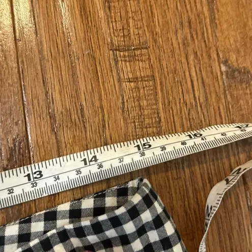 Veronica Beard black and white gingham cropped seam front pant 8