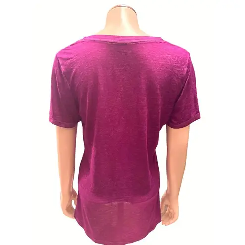 Arizona Jeans Arizona Jean Company Sheer Lightweight V Neck T Shirt Purple Size M