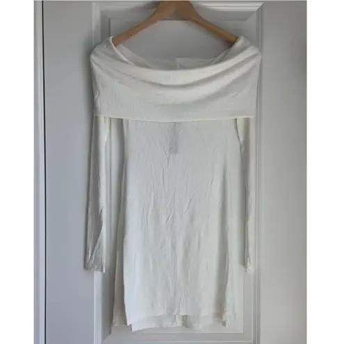 SKIMS Soft Lounge Off The Shoulder Mini Dress in Marble, Size XXS