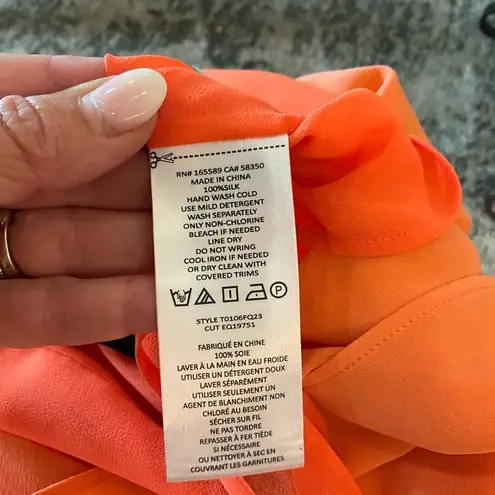 Equipment 100% Silk Orange Camisole Top with Flowy Fit