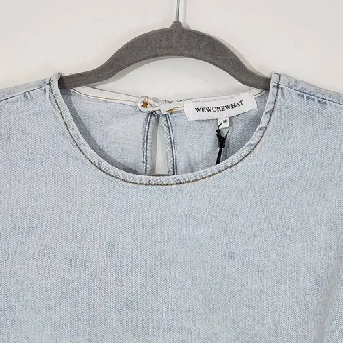 We Wore What Cropped Denim Top Size Medium NWT Denim Sexy Crop Top