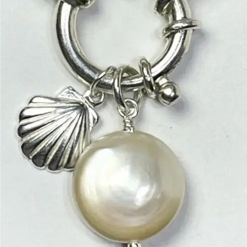 925 Sterling Silver Pearl Pendant Holder Necklace Paper Clip Womens Jewelry