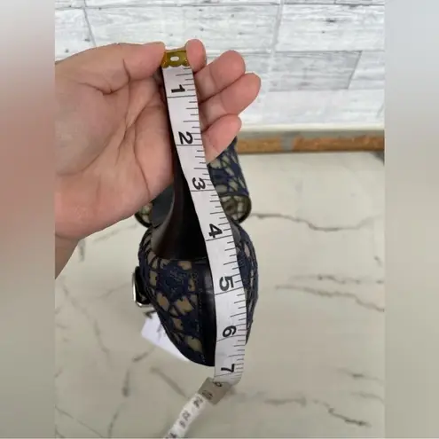 Carven Mesh and Lace open toe heels size 37/7 Blue