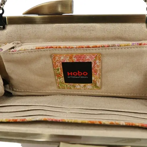 Hobo International New Chain Straps Snake Embossed Pleated Floral Clutch Bag