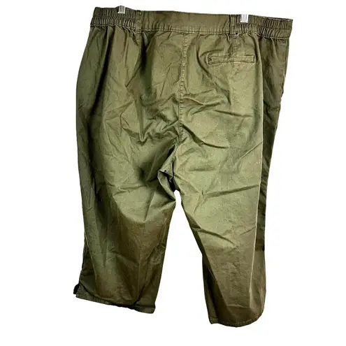 Karen Scott Plus Size 20W Olive Green 98% Cotton 2% Stretch Cotton Spandex