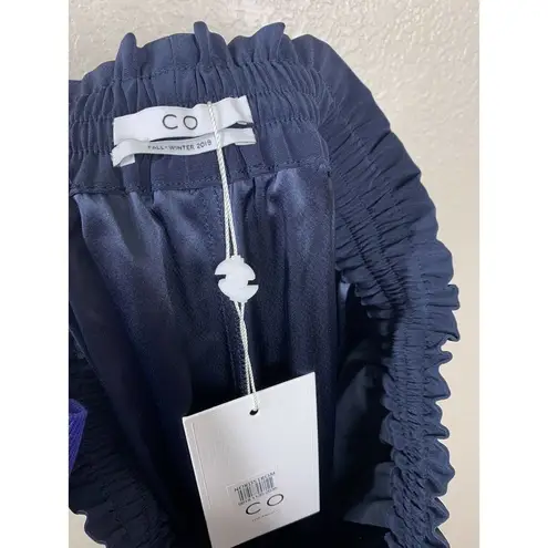 CO Medium Stretch Crepe Wide Leg Pants Navy New $650 Blue