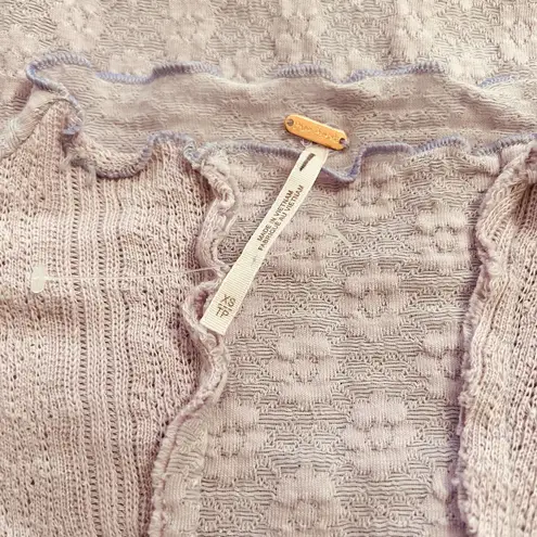 Free People X Revolve Lula Top Moonlit Orchid Lilac Lace Mockneck Top NWOT SZ XS