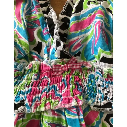 Mud Pie NWT wild Paisley cute pink, blue & green nightie size small