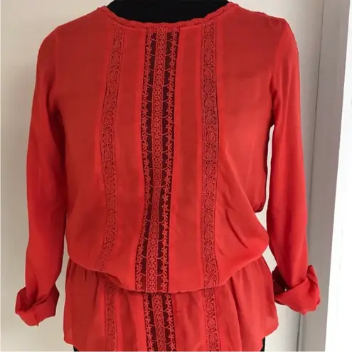 Red Peplum Lace Blouse NWT Size M