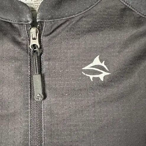 Loco Skailz Womens Medium Medium Long Sleeve Quick Dry 1/2 Zip Graphic Swim Top Black