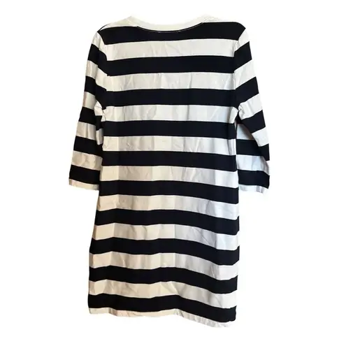 Boston Proper T Shirt Dress Womens Medium Nautical Stripe Stretch Short Sleeves