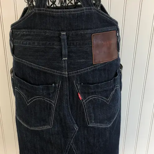 Levi’s Lady Style Blue Denim Suspender Skirt Size XS