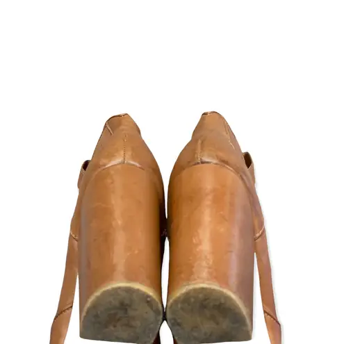 Neiman Marcus Genuine Leather Tan Collection Ankle Boots