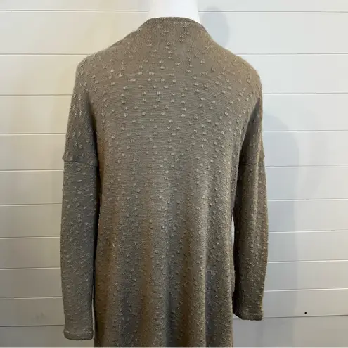 Live in the Moment Elegant Open-Front Cardigan - Taupe Popcorn Style Small